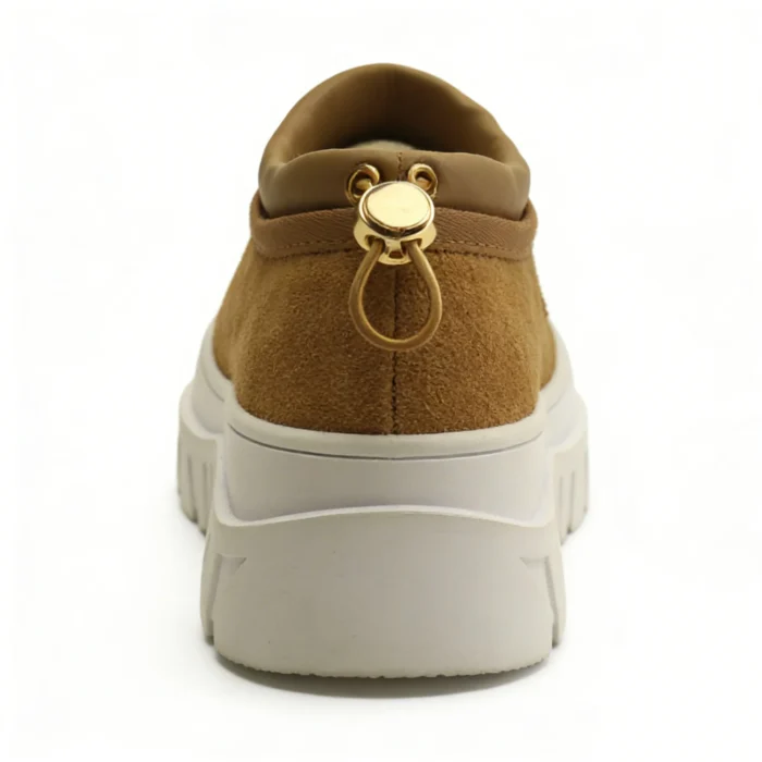 Wholesale Brown Platform Winter Warm Shoes Faux Fur Lining Thick Rubber Sole Slip-On Design Custom Logo & Style